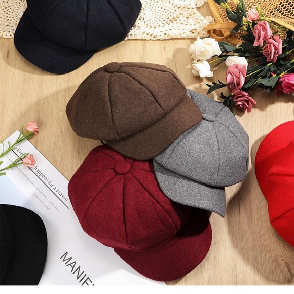 6 Pcs Newsboy Cap Warm Wool Visor Beret Hats Soft Vintage Baker Boy Hat - Picture 2 of 4